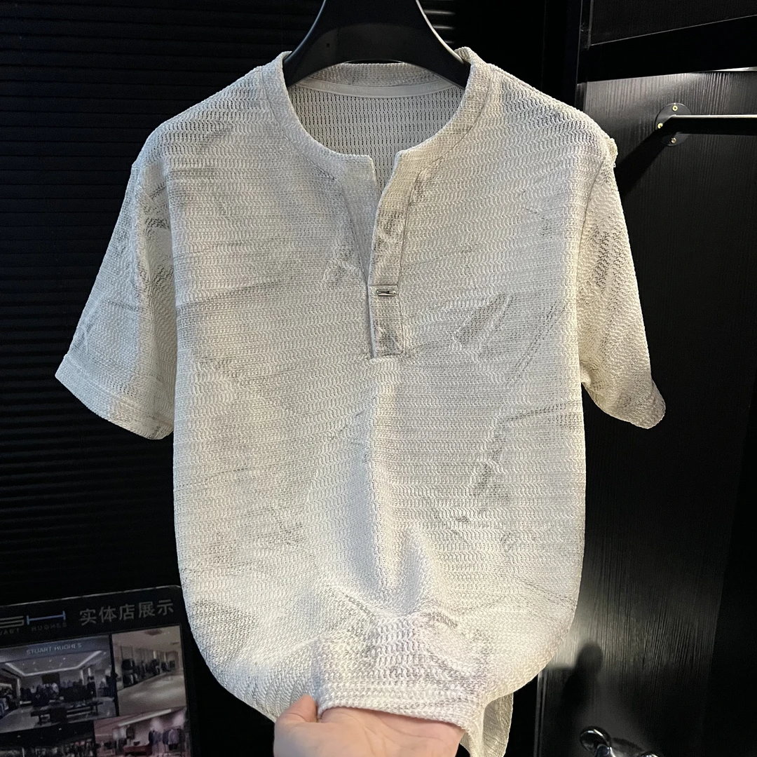 H-男装夏季设计感短袖T恤新款休闲T恤