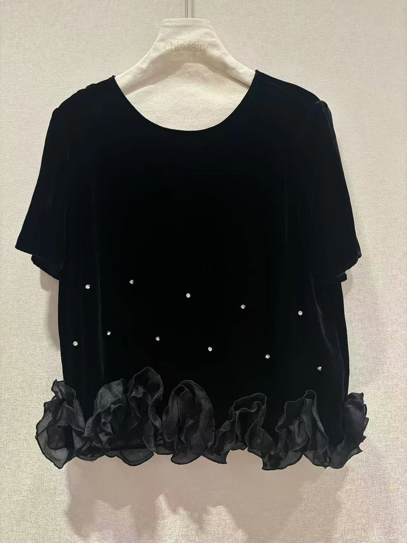 CHIC FAIRY【星辰】夏季透气舒适真丝丝绒上衣