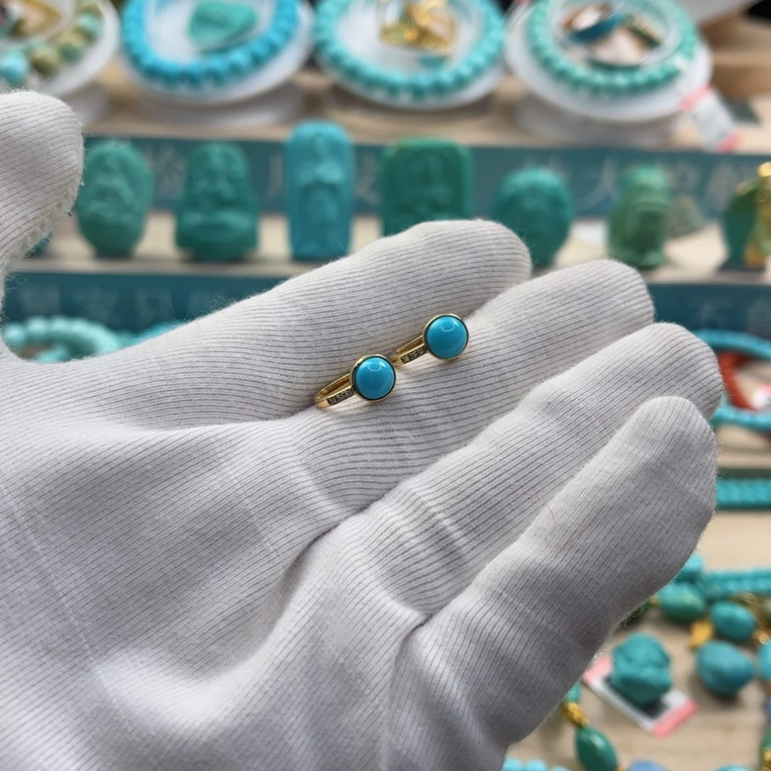 绿松石珠宝奇石18K金镶嵌