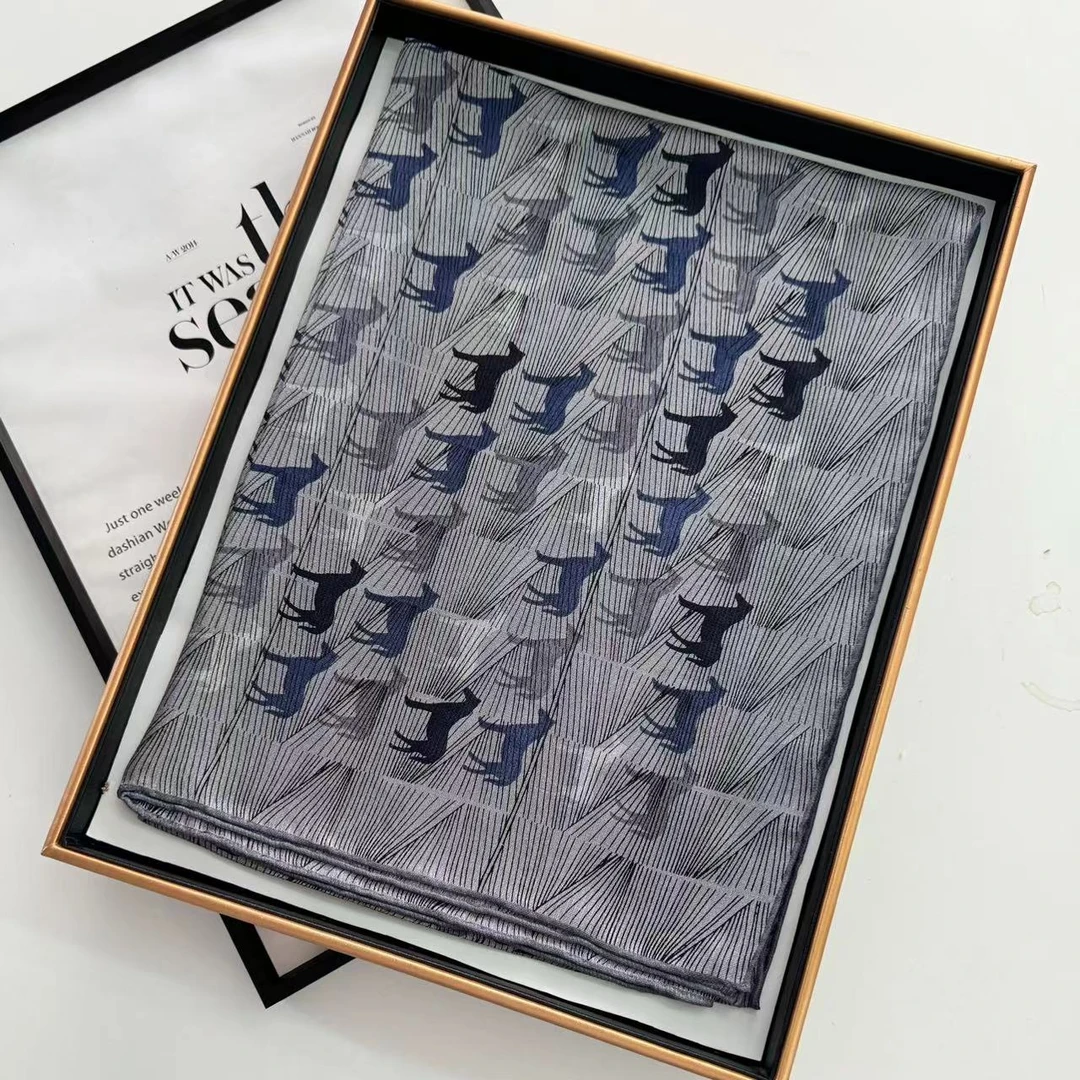 桑蚕丝单面西丽纱全是小马105方巾女士真丝丝巾围巾防晒披肩F188