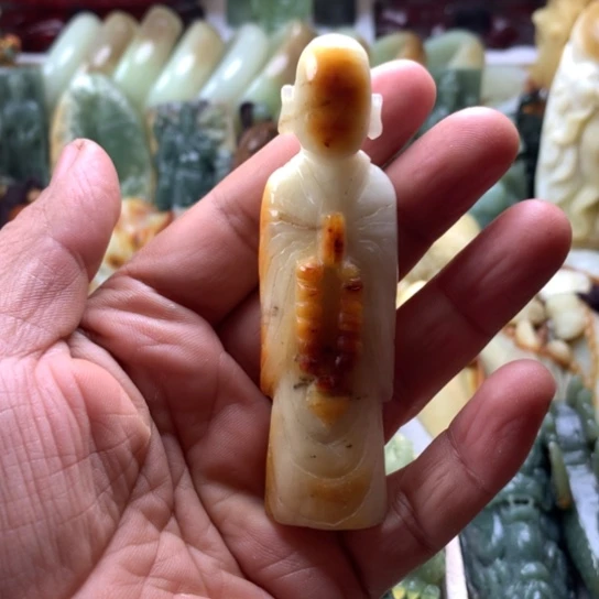 蛇纹石玉未镶嵌岫玉手把件