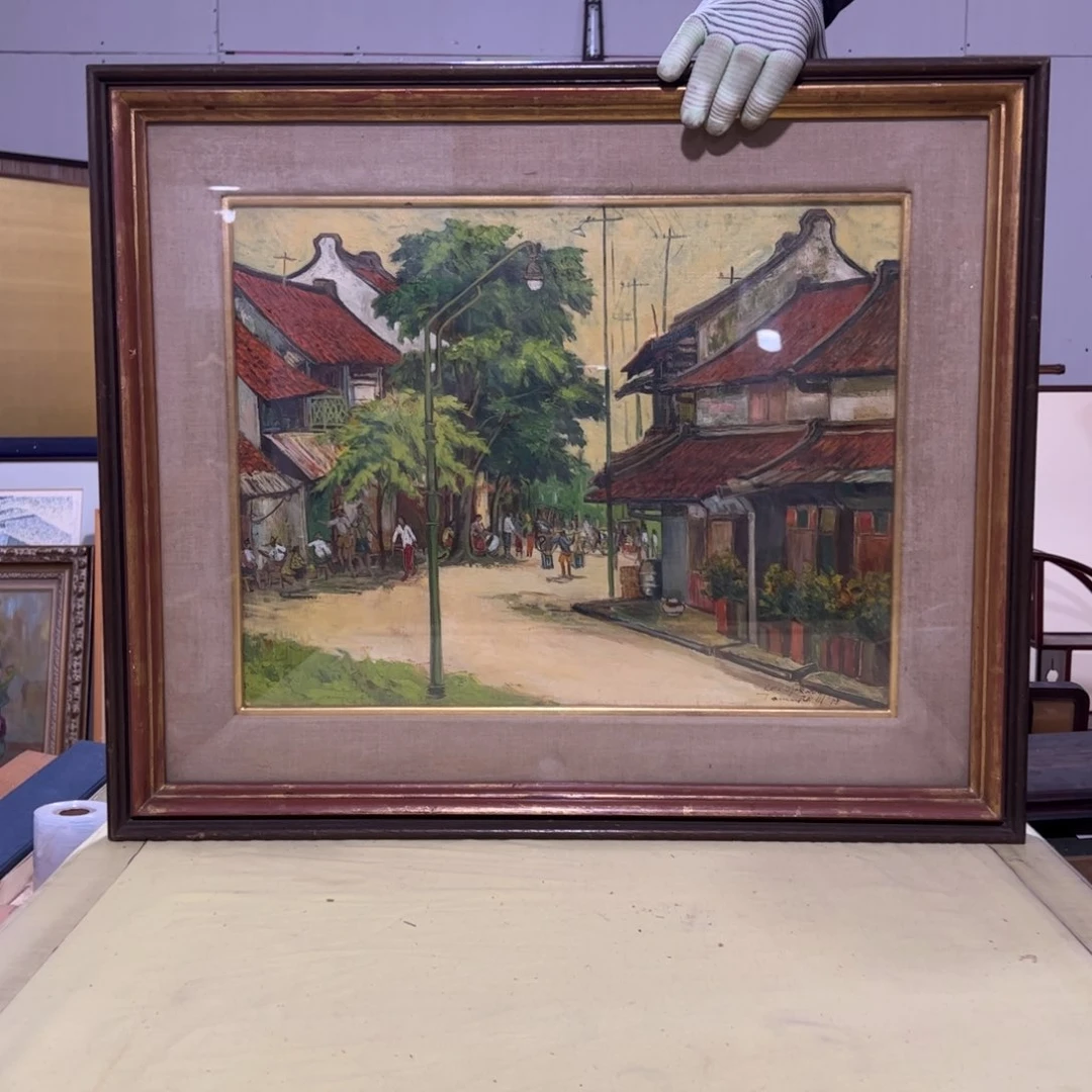 绘画酪屏风框画茶空间设计