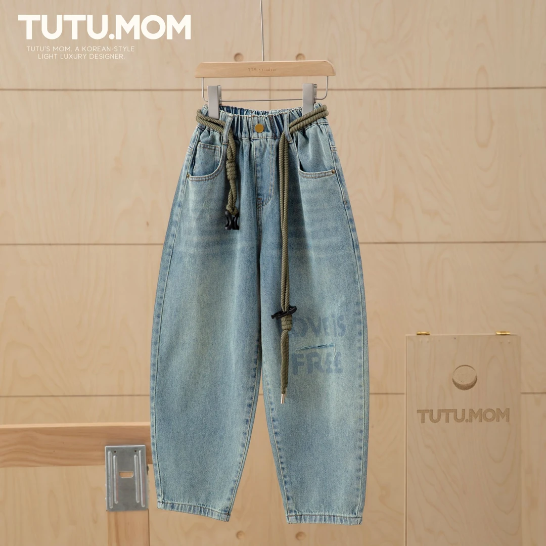 现货【渐变色牛仔裤】男童2025春秋季新款休闲裤中大童宽松裤子潮酷