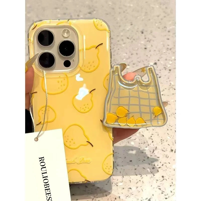 BANCA黄梨袋子摇摇乐支架适用苹果16/15手机壳华为vivo小米15oppo