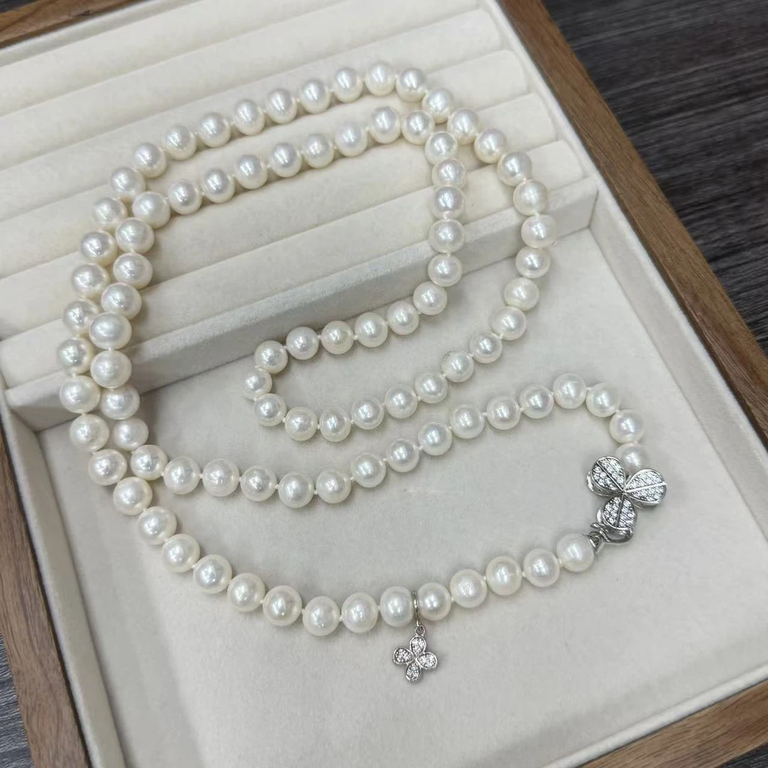 ZZ136 韩系精致长款淡水珍珠毛衣链