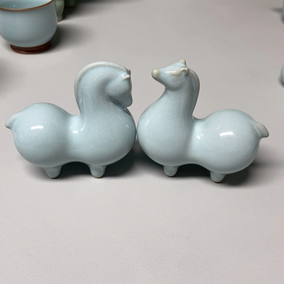 一对唐马茶宠无礼盒