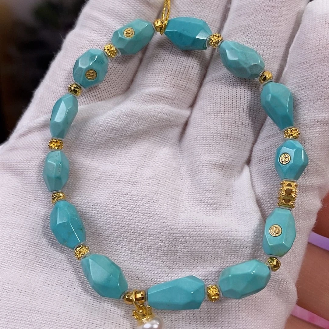 绿松石银S925镀金镶嵌珠宝奇石