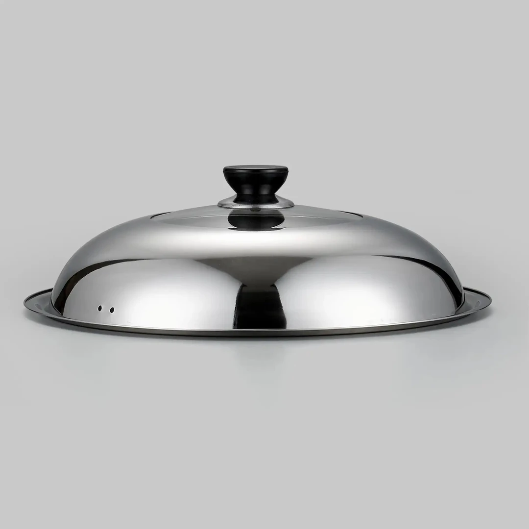 不锈钢锅盖家用炒菜锅盖子32cm34cm炒锅锅盖通用透明锅盖玻璃盖子