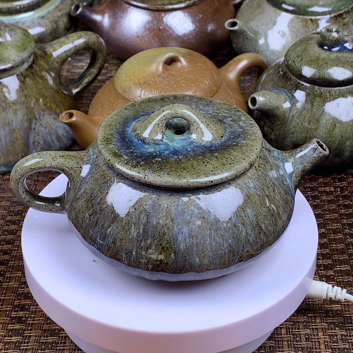 紫砂茶壶宽口小石瓢