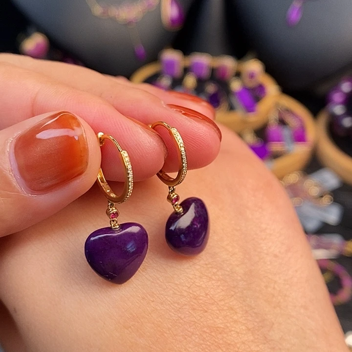 苏纪石（舒俱来）18K金镶嵌耳饰