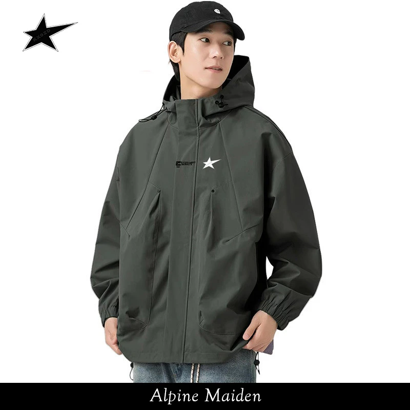 正品现货A星AlpineMaiden外套男秋冬宽松潮牌棉衣冲锋上衣夹克