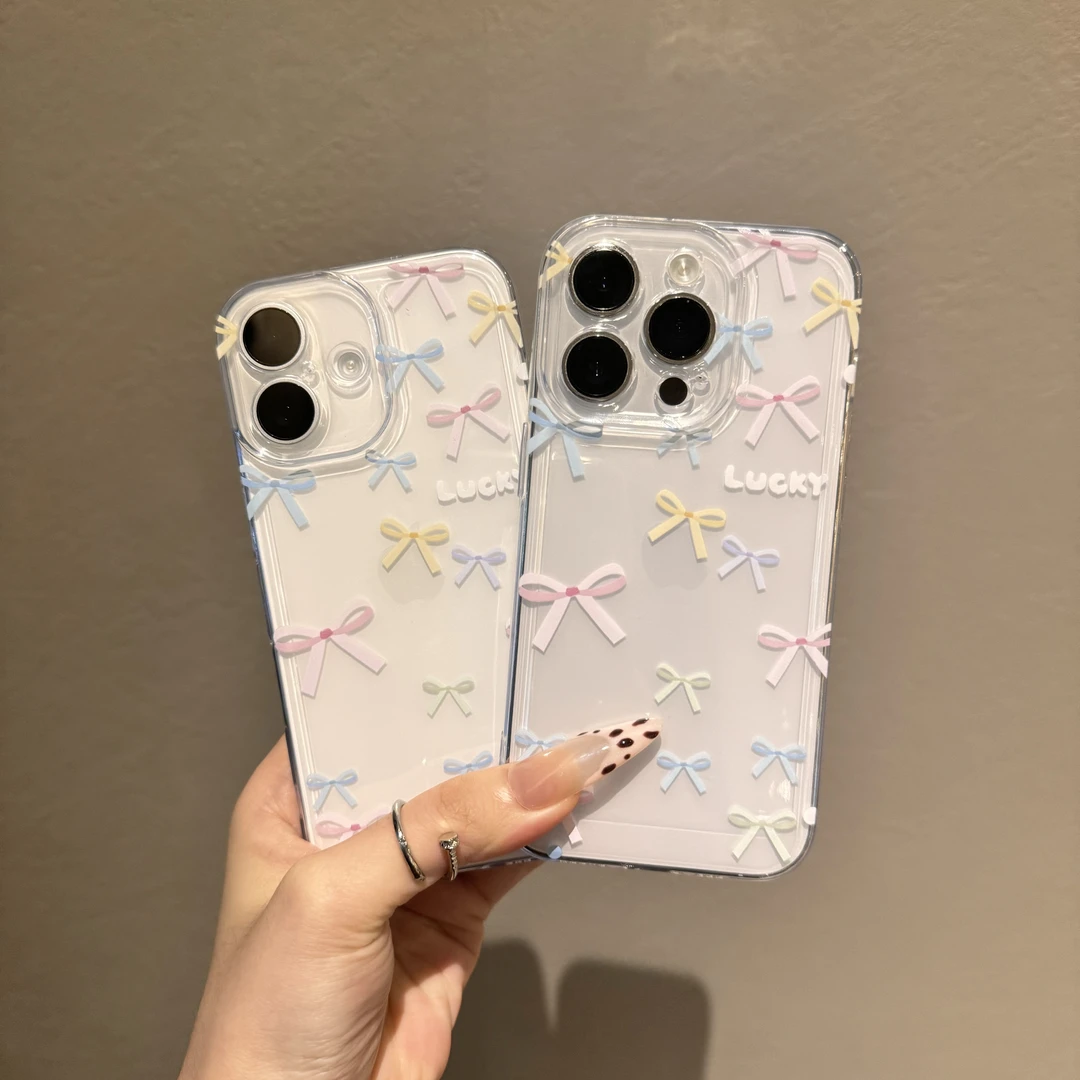 创意满屏蝴蝶结情侣壳适用苹果16pro/15promaxiPhone14手机壳1312