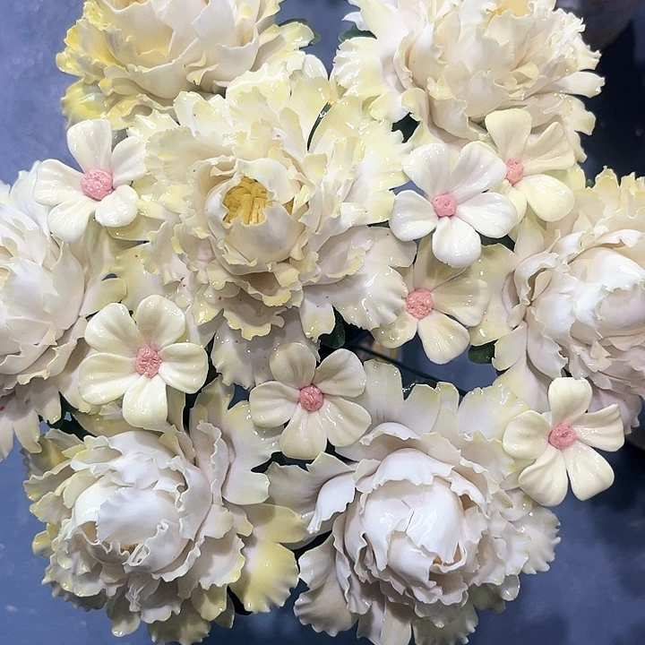 陶瓷花花摆件，花束