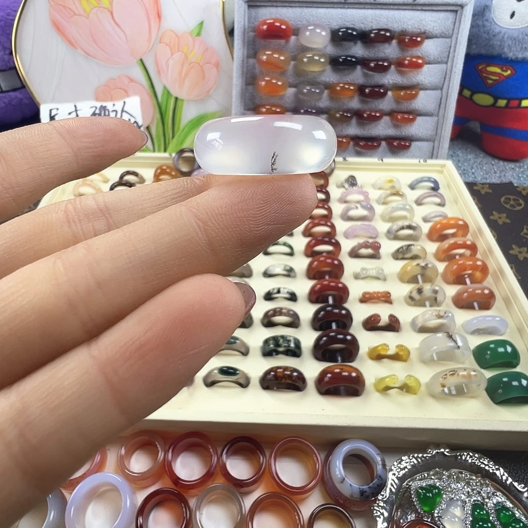 玛瑙/玉髓未镶嵌戒指A18不退换18.3港18福利