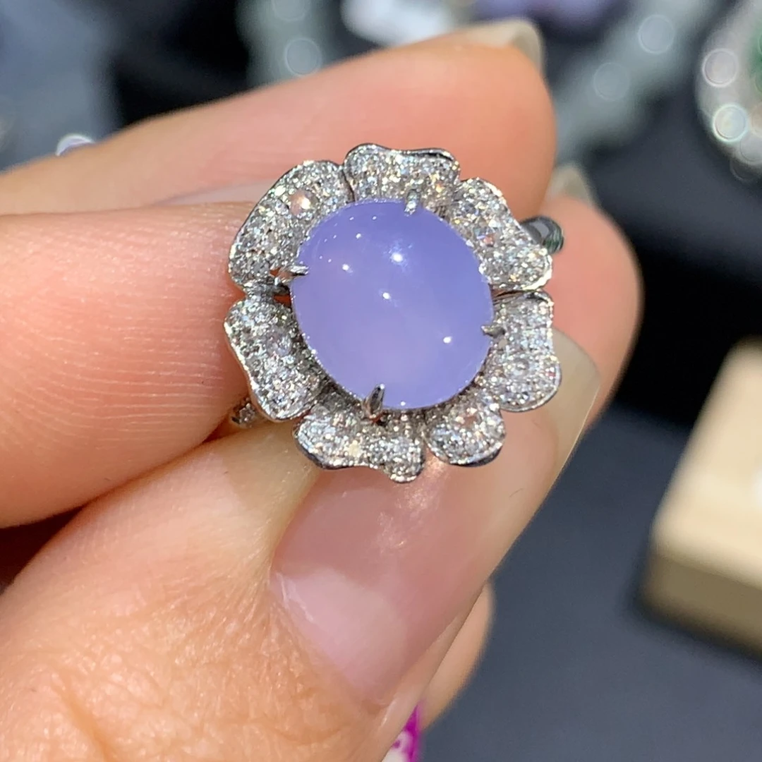 翡翠戒指18K金镶嵌8、