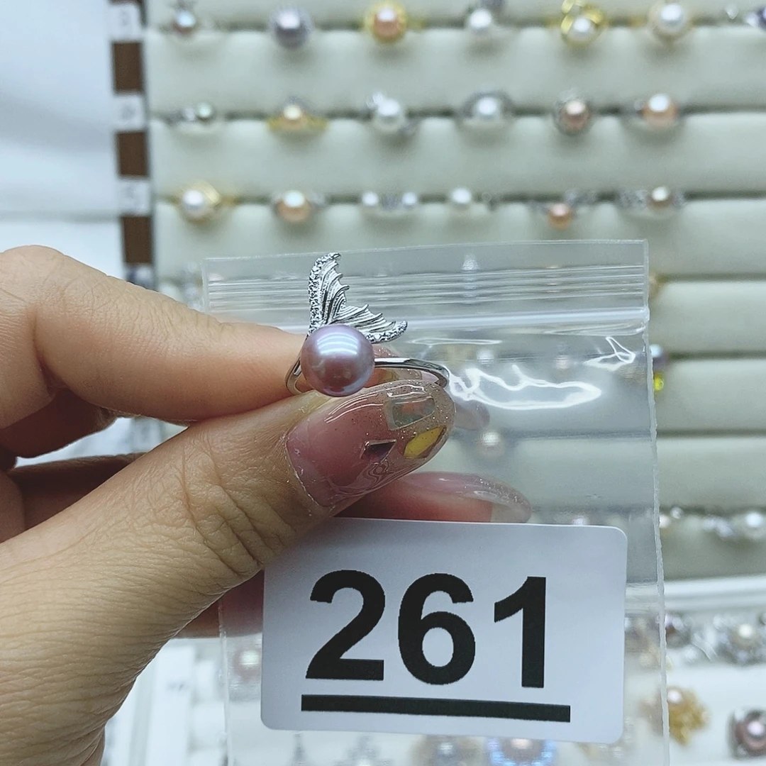 淡水珍珠戒指银S925镶嵌霓*261