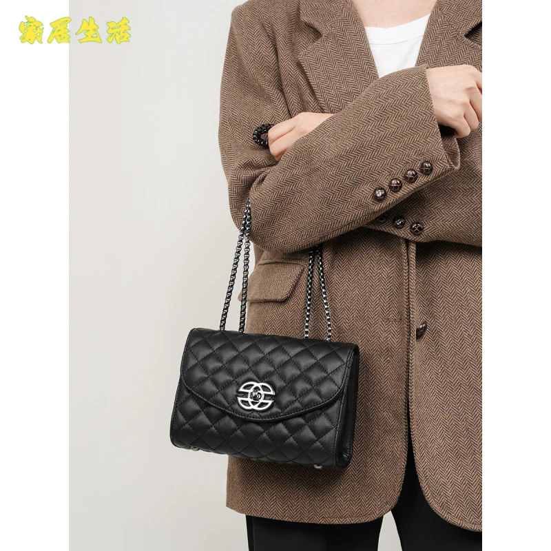 头层牛皮包包2025新款包包女包链条包斜挎高级感轻奢春夏真皮