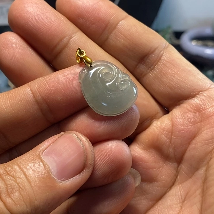 翡翠未镶嵌颈饰天然缅甸翡翠A货冰如意吊坠
