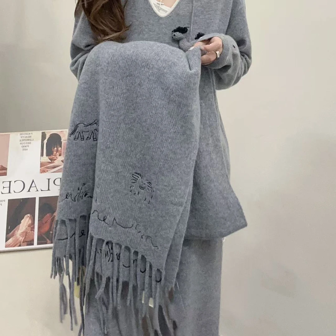 【100%山羊绒】241648秋冬百搭羊绒围巾