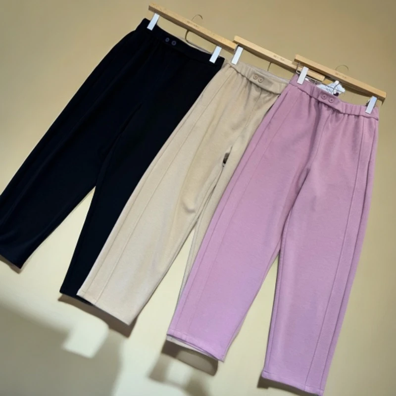 水淼25年秋季新款1602-休闲简约 时尚萝卜裤