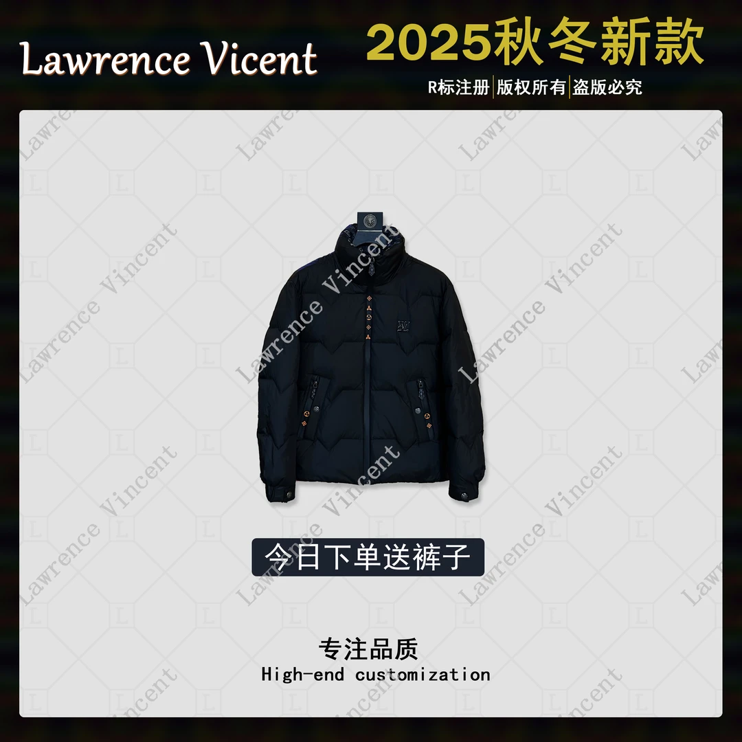 Lawrence Vincent冬季新款立领白鸭绒羽绒服百搭潮流男女同款Y001