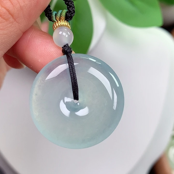 翡翠未镶嵌颈饰平安扣 28.2x5.5mm