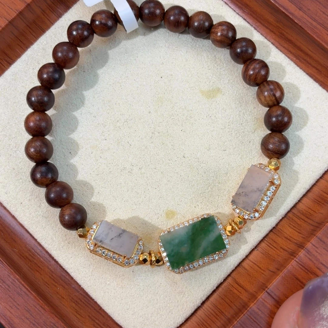 翡翠银S925镶嵌颈饰手串