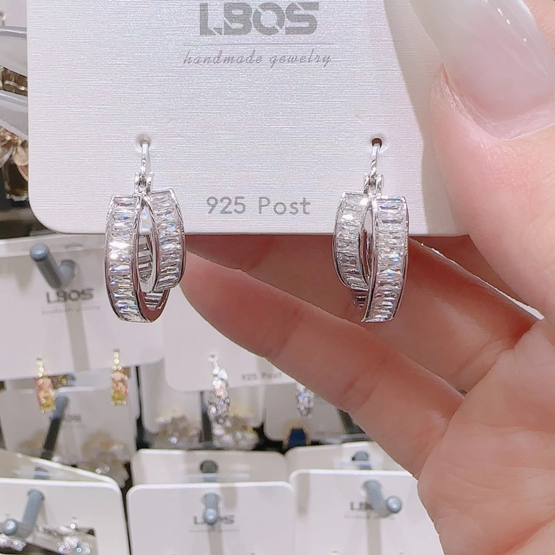 锆石铜合金925银耳环