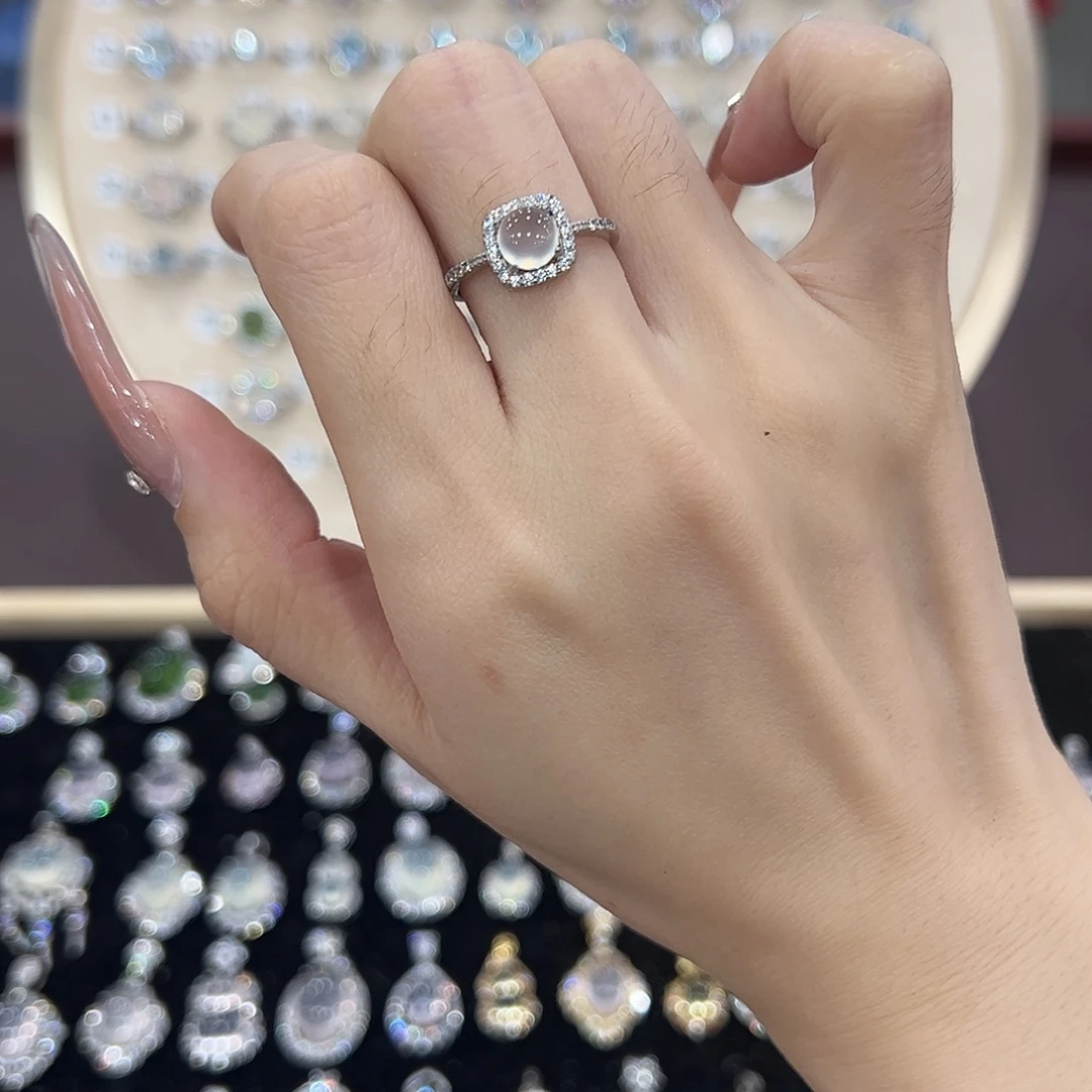 习***惯蛇纹石玉银S925镶嵌戒指