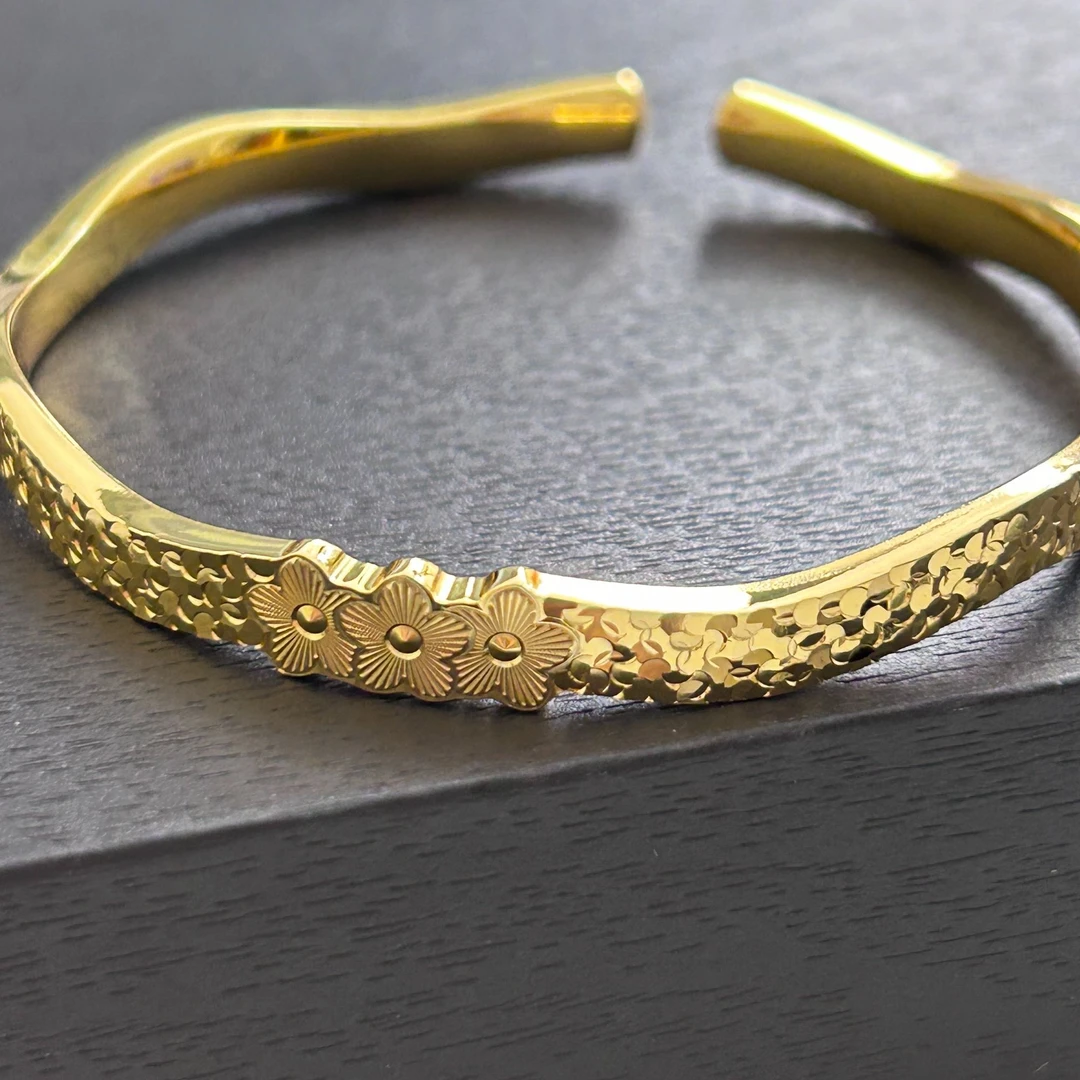 足银手镯 【店长专享】足银碎碎冰开口手镯YSZ308