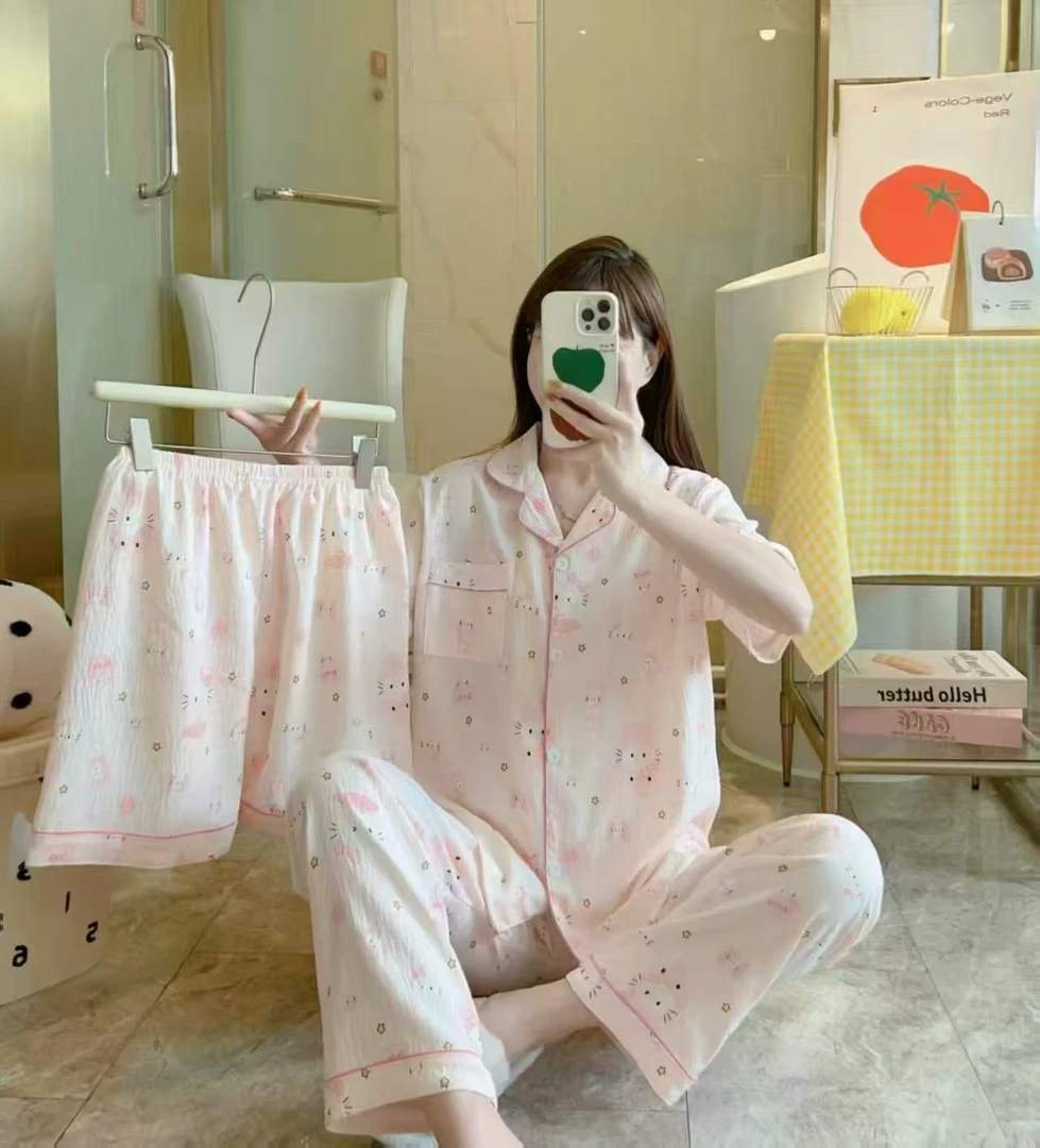 gz-  粉底k小猫成人家居服三件套