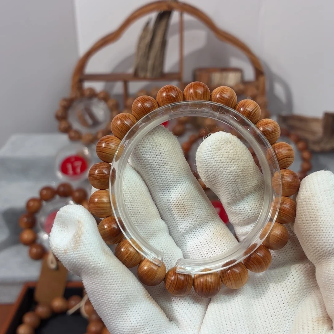 白***糖柏木（崖柏）手串/手链太行崖柏1..010.2g红油蚕丝