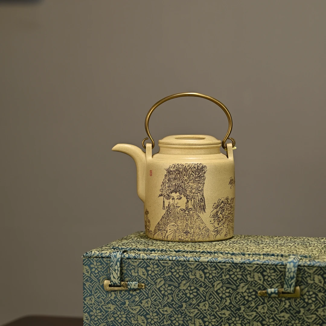洋桶·全手工紫砂壶480cc正高工许学芳作品
