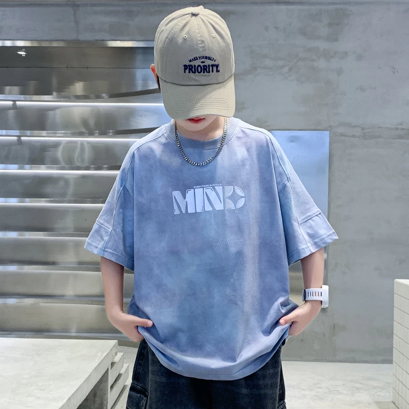 儿童夏季短袖T恤2025新款男童韩版痞帅气宽松休闲百搭夏装薄款潮t