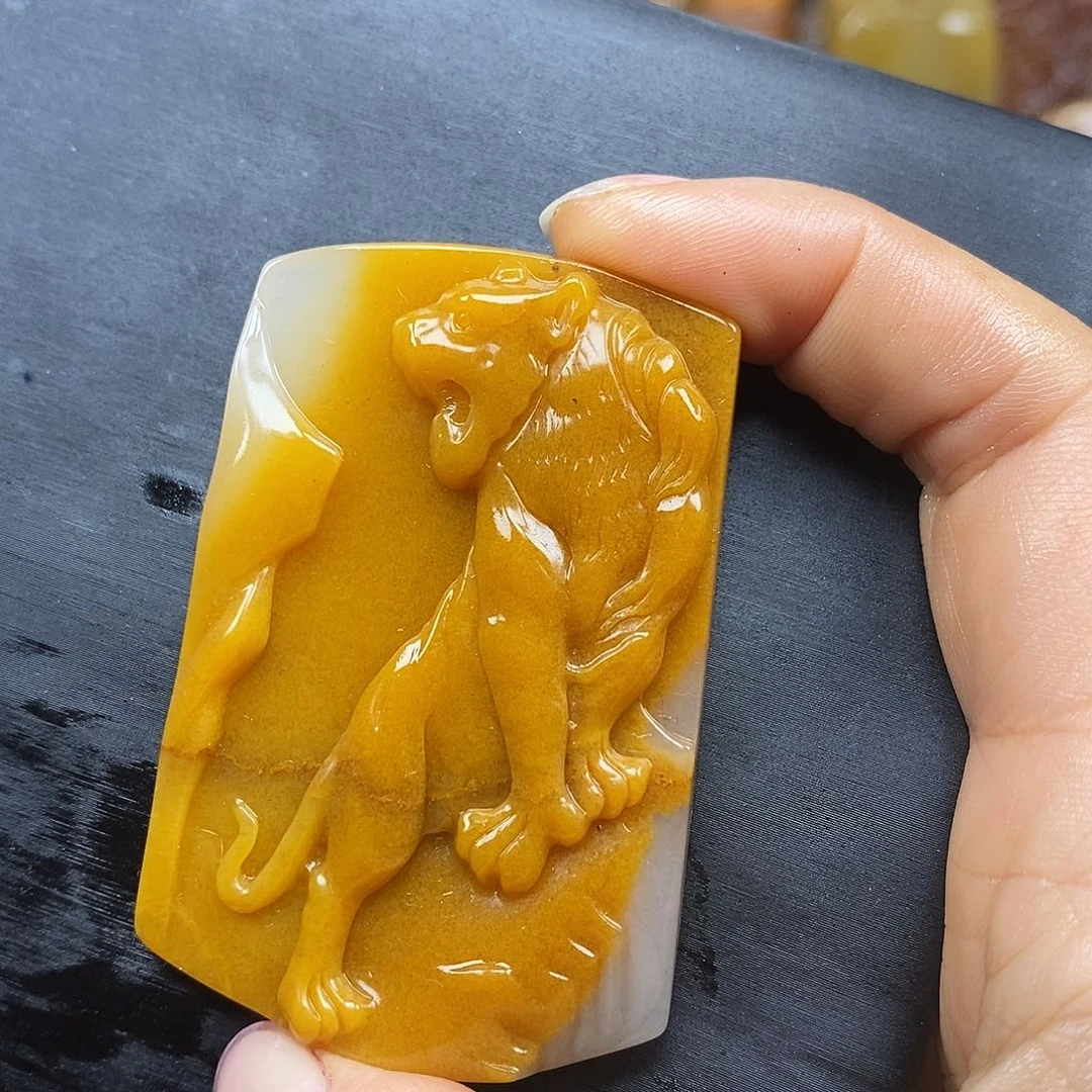 石英质玉（黄龙玉）颈饰未镶嵌