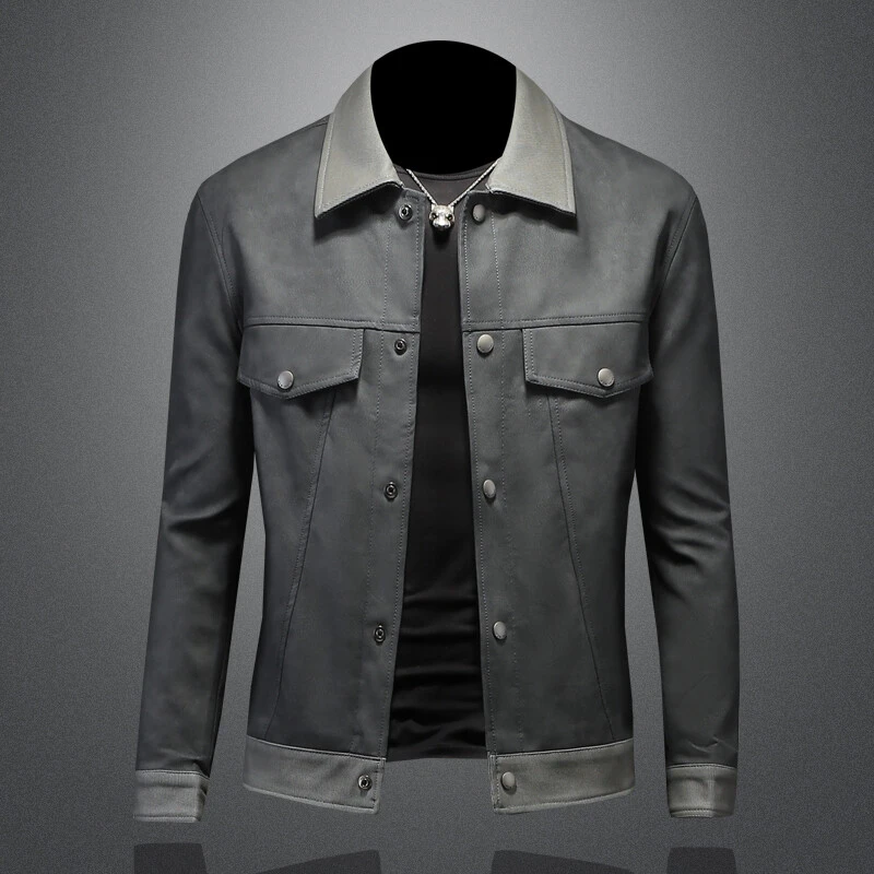 NDSL轻奢时尚春秋皮衣男外套新款休闲机车皮夹克欧洲站高级感帅气