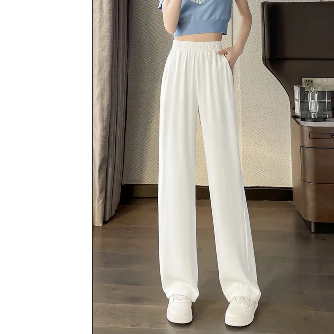 2316春夏新款西装阔腿裤高腰黑色显瘦薄款百搭夏季垂坠感