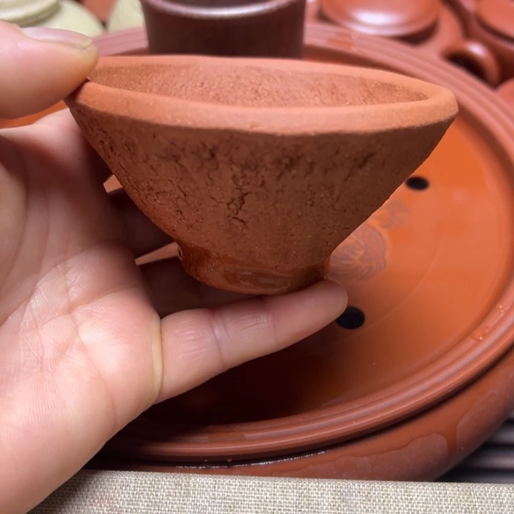 紫砂茶壶宜兴原矿红降坡