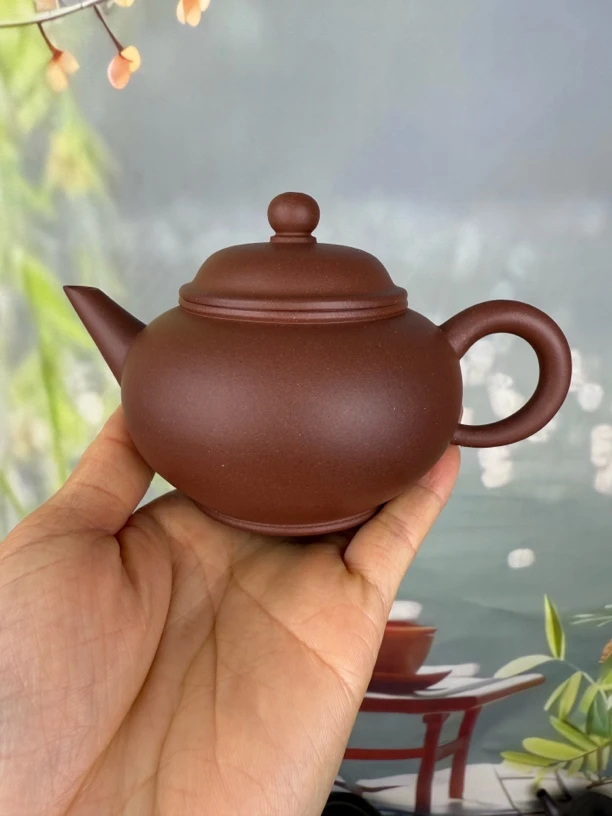 水平壶 160cc左右 轻微风釉 羊角山深井紫泥