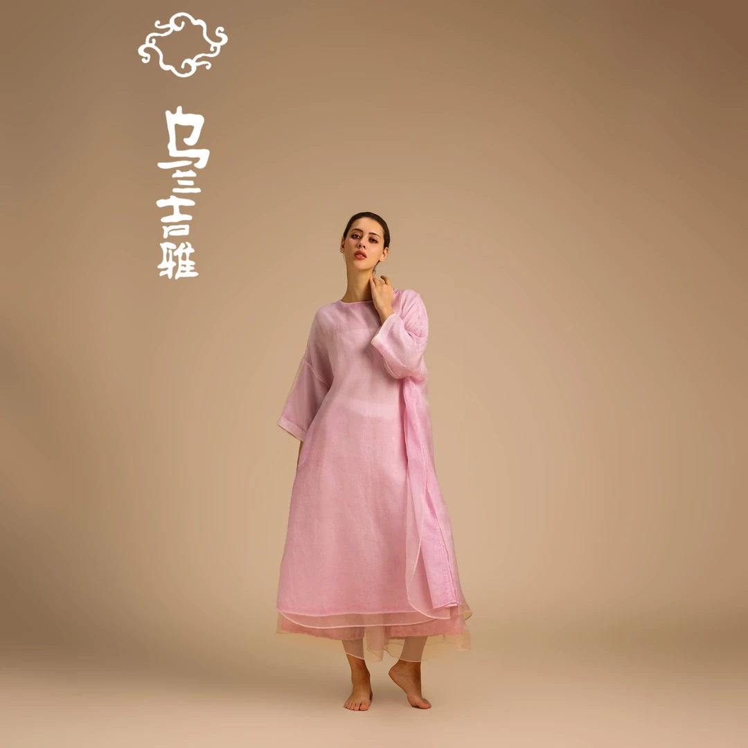 乌兰吉雅 原创设计连衣裙 福兜长裙