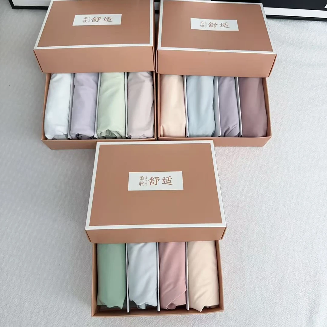 278女士无痕三角内裤盒装中腰收腹速干抑菌时尚裸感舒适