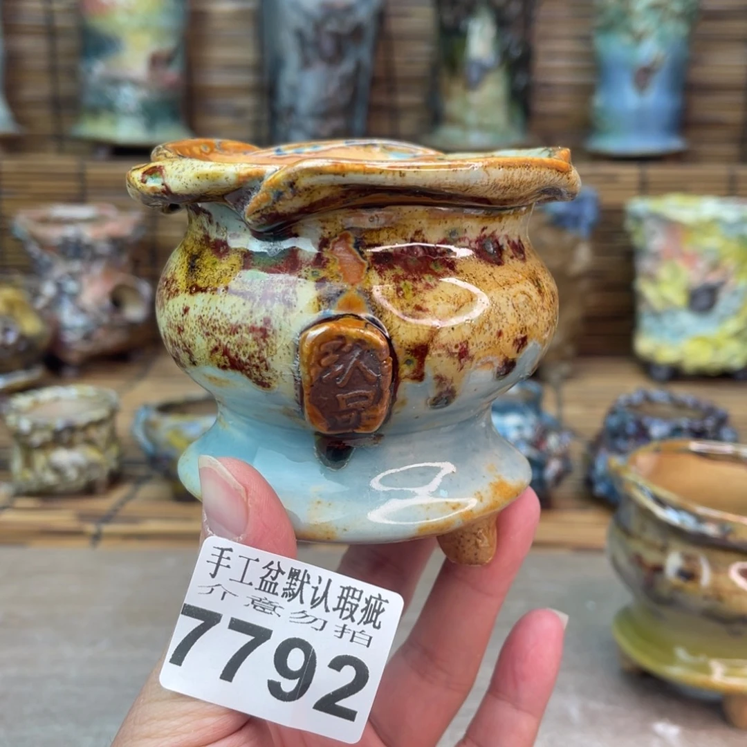 手工花盆默认瑕疵完美者勿拍