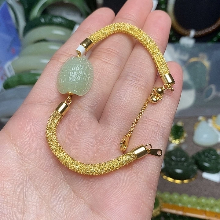 和田玉银S925镶嵌手链