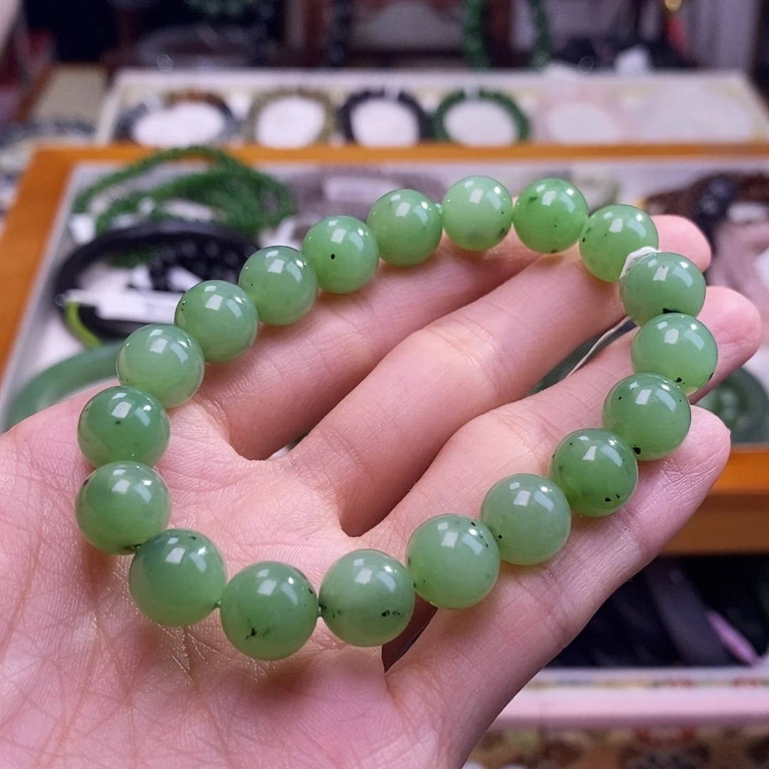 颈饰未镶嵌和田玉碧玉乌兰海手串10MM