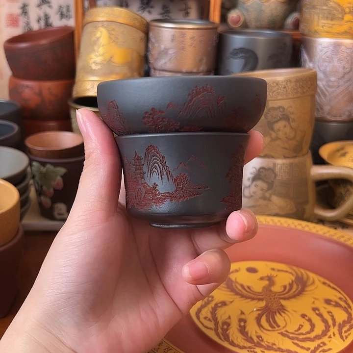 茶杯紫砂宜兴紫砂茶具正品