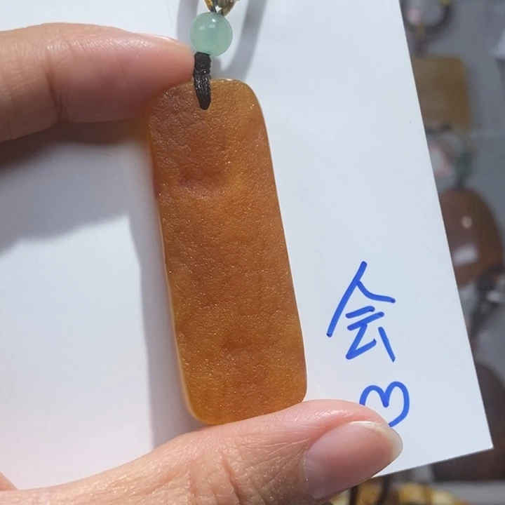 定制琥珀未镶嵌琥珀蜜蜡吊坠项链
