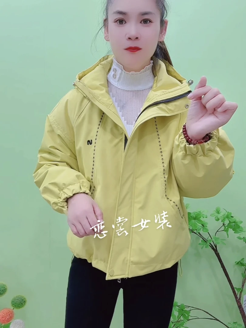 短外套收口袖直下摆女连帽韩版短款休闲百搭加绒加厚宽松外套上衣