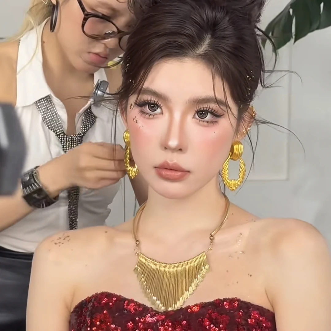 合金项链 好柿｜538张琴老师同款千金妆感礼服项链耳环新娘饰品