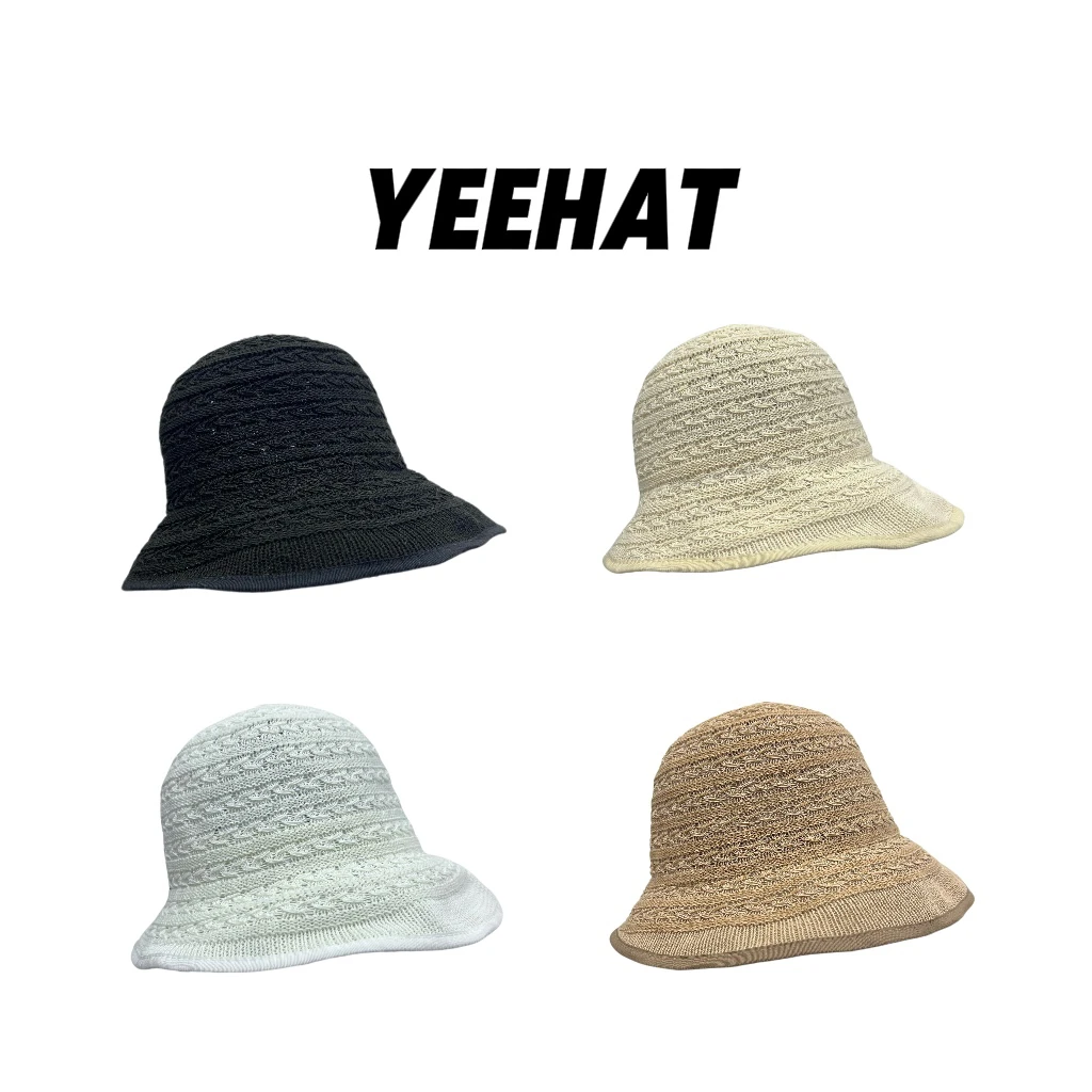 日系春夏轻薄前场后短渔夫帽子复古防晒编织户外盆帽显脸小休闲风