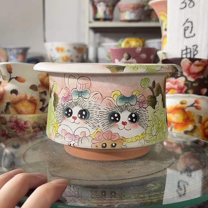 景德镇幸运花盆手绘盆